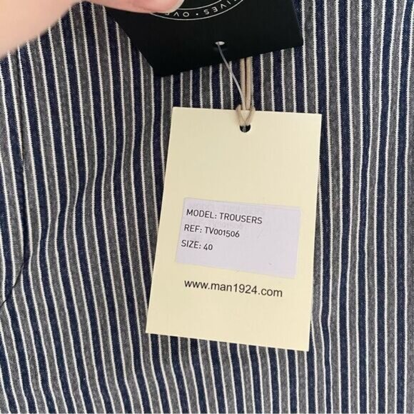 Man by Carlos Castillo Men’s Pin Striped Flat Front Pants - Picture 3 of 4